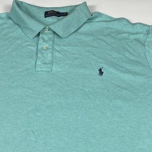 Polo Ralph Lauren Big and Tall 4XLT Soft Cotton Heather Teal Green Shirt EUC!